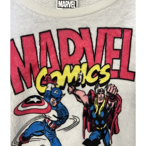 Marvel Womens L White Fleece SOFT Sweater Iron Man, Hulk, Thor & Captain America - Picture 4 of 11